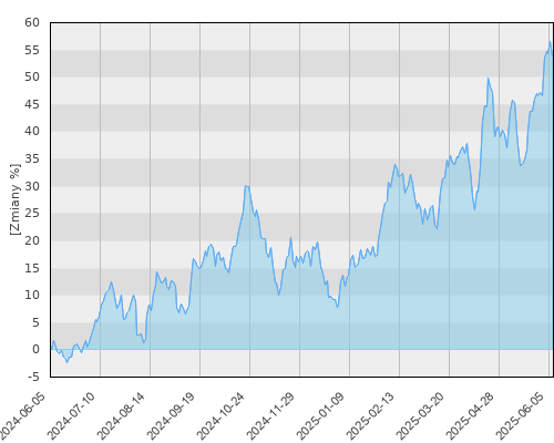 BGF World Gold A2 EUR - roczna stopa zwrotu